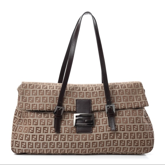 Fendi | Vintage Zucchino Shoulder Bag in Brown FF Monogram Logo - Picture 1 of 17